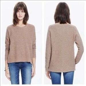 Madewell Landmark Textured Side Zip Knit womens hi low sweater Sz.‎ S